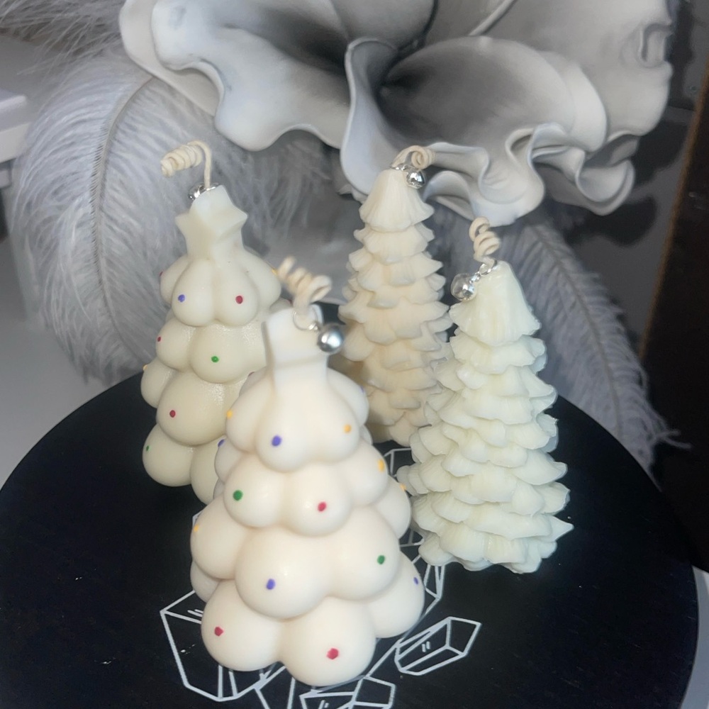 Christmas trees pillar candles